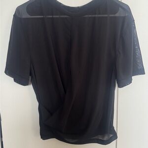 lululemon athletica Black Sheer Short Sleeve Top